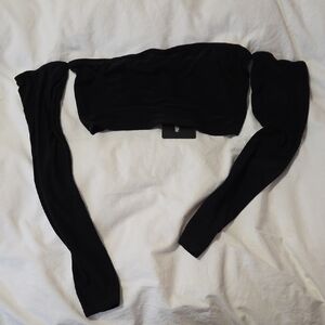 Black Bandeau With Long Sleeves